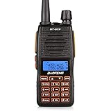 Baofeng GT-5TP VHF/UHF Funkgerät Dual Band Dual PTT Tri-Power Walkie-Talkie mit 2000mAh Batterie und Headset, Schwarz